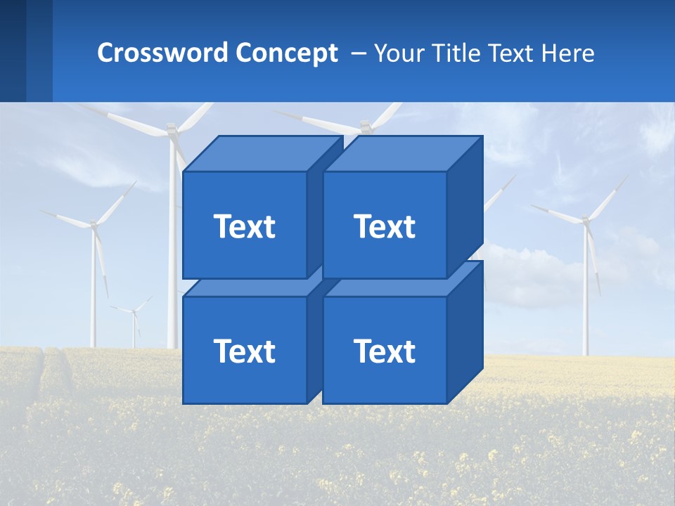 A Bunch Of Windmills In A Field Of Yellow Flowers PowerPoint Template