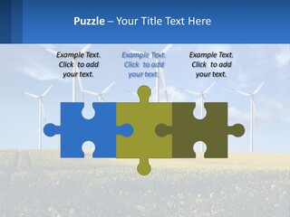 A Bunch Of Windmills In A Field Of Yellow Flowers PowerPoint Template