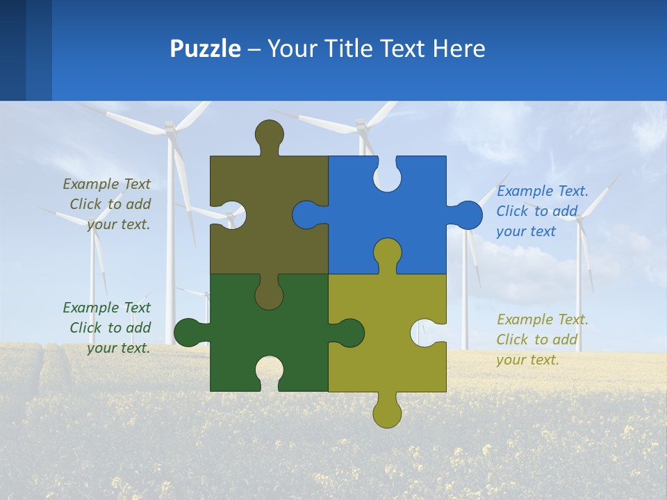 A Bunch Of Windmills In A Field Of Yellow Flowers PowerPoint Template