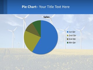 A Bunch Of Windmills In A Field Of Yellow Flowers PowerPoint Template