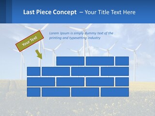 A Bunch Of Windmills In A Field Of Yellow Flowers PowerPoint Template