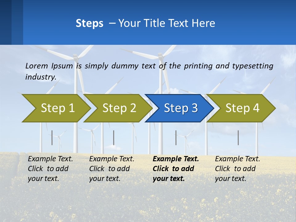 A Bunch Of Windmills In A Field Of Yellow Flowers PowerPoint Template