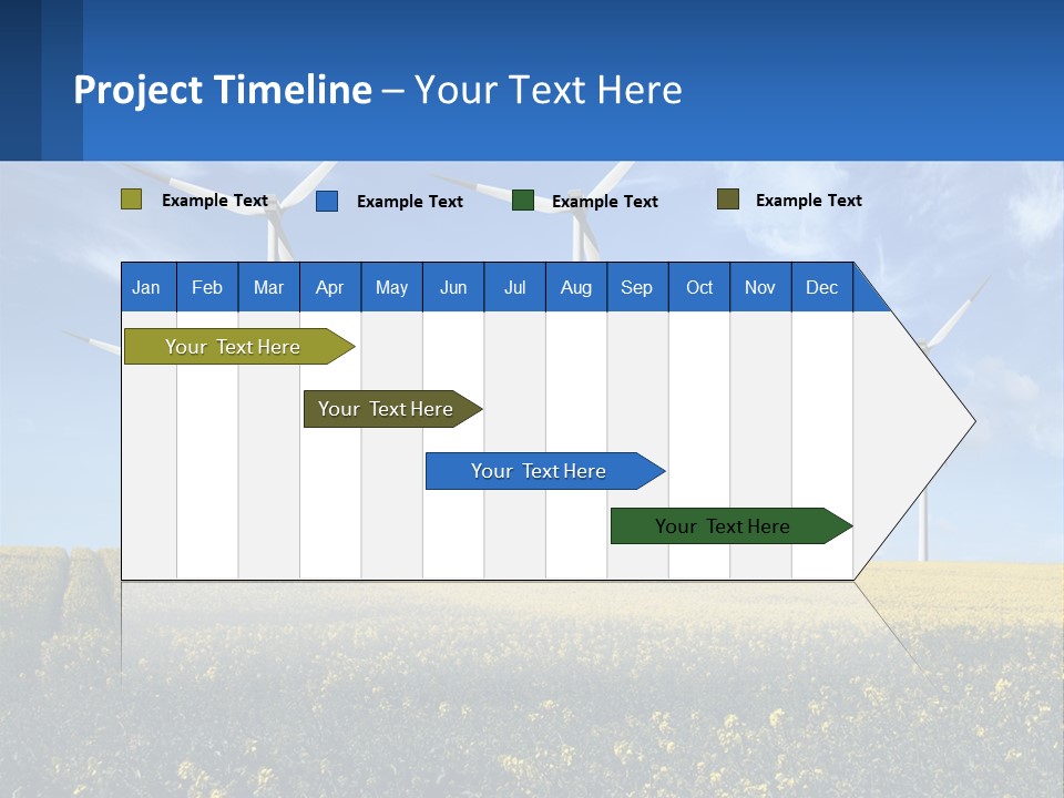 A Bunch Of Windmills In A Field Of Yellow Flowers PowerPoint Template