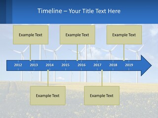 A Bunch Of Windmills In A Field Of Yellow Flowers PowerPoint Template