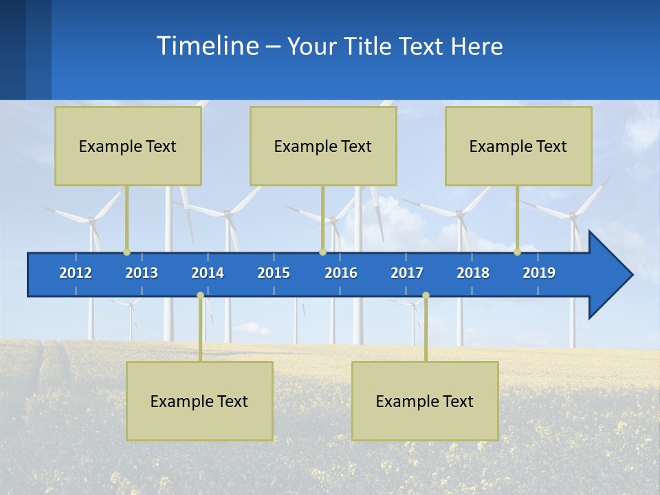A Bunch Of Windmills In A Field Of Yellow Flowers PowerPoint Template