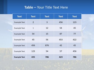 A Bunch Of Windmills In A Field Of Yellow Flowers PowerPoint Template