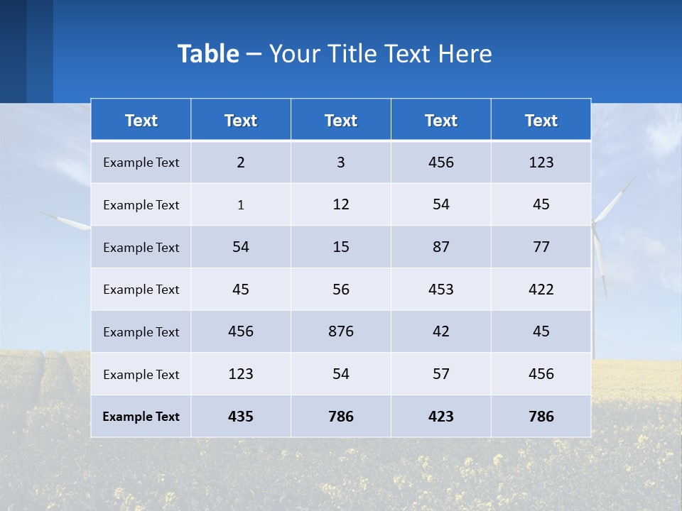 A Bunch Of Windmills In A Field Of Yellow Flowers PowerPoint Template