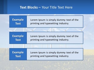 A Bunch Of Windmills In A Field Of Yellow Flowers PowerPoint Template