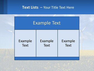 A Bunch Of Windmills In A Field Of Yellow Flowers PowerPoint Template