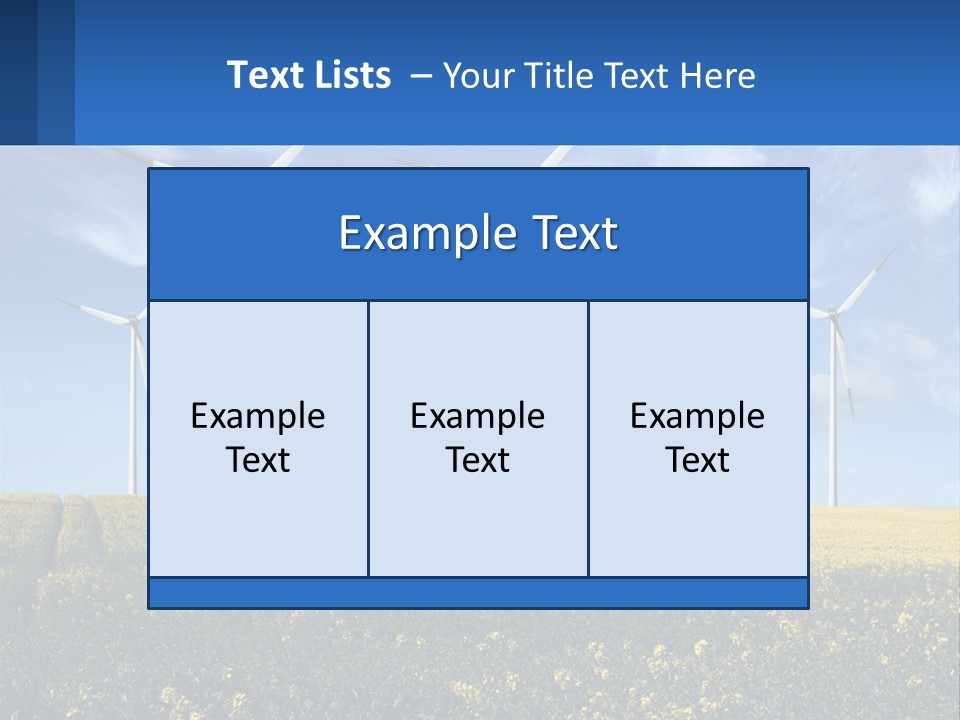 A Bunch Of Windmills In A Field Of Yellow Flowers PowerPoint Template