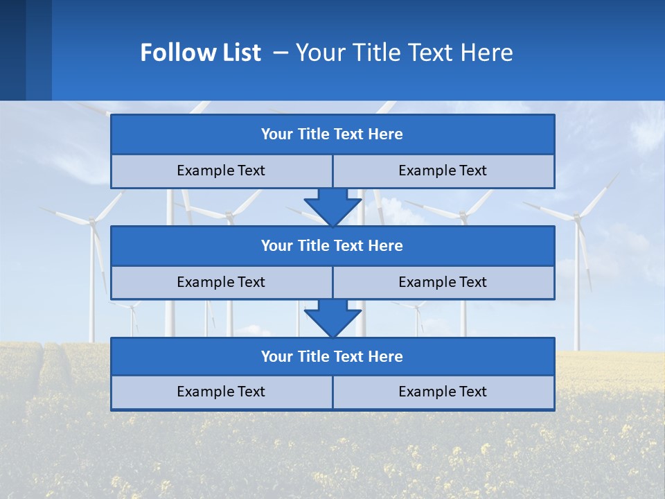 A Bunch Of Windmills In A Field Of Yellow Flowers PowerPoint Template