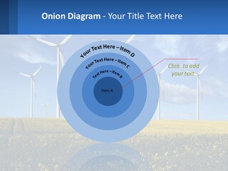 A Bunch Of Windmills In A Field Of Yellow Flowers PowerPoint Template