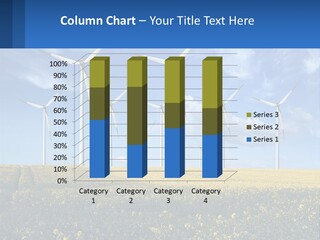 A Bunch Of Windmills In A Field Of Yellow Flowers PowerPoint Template