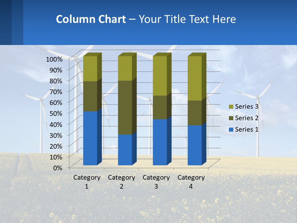 A Bunch Of Windmills In A Field Of Yellow Flowers PowerPoint Template