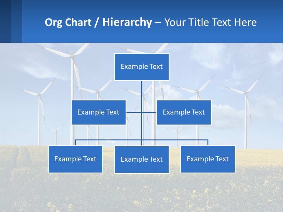 A Bunch Of Windmills In A Field Of Yellow Flowers PowerPoint Template