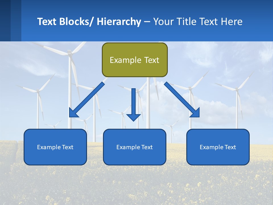 A Bunch Of Windmills In A Field Of Yellow Flowers PowerPoint Template