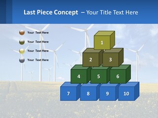 A Bunch Of Windmills In A Field Of Yellow Flowers PowerPoint Template