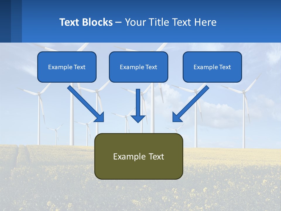 A Bunch Of Windmills In A Field Of Yellow Flowers PowerPoint Template
