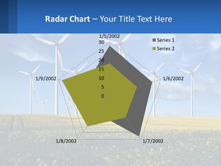 A Bunch Of Windmills In A Field Of Yellow Flowers PowerPoint Template