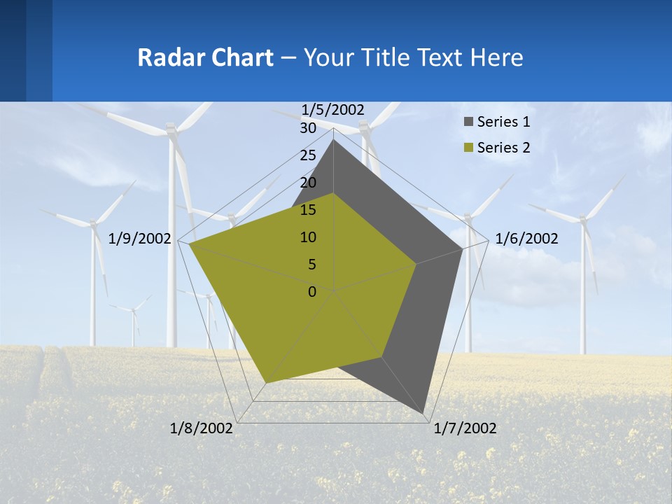 A Bunch Of Windmills In A Field Of Yellow Flowers PowerPoint Template