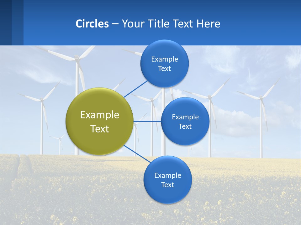 A Bunch Of Windmills In A Field Of Yellow Flowers PowerPoint Template