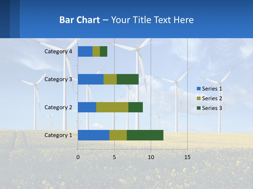 A Bunch Of Windmills In A Field Of Yellow Flowers PowerPoint Template