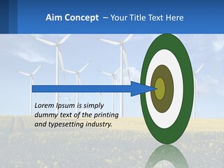 A Bunch Of Windmills In A Field Of Yellow Flowers PowerPoint Template