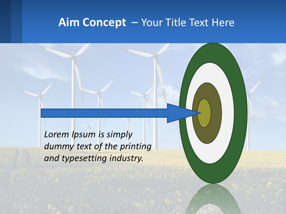 A Bunch Of Windmills In A Field Of Yellow Flowers PowerPoint Template