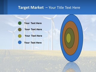 A Bunch Of Windmills In A Field Of Yellow Flowers PowerPoint Template