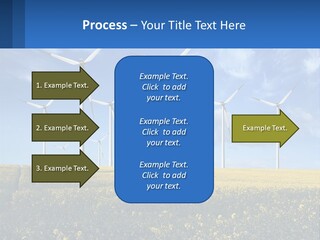 A Bunch Of Windmills In A Field Of Yellow Flowers PowerPoint Template