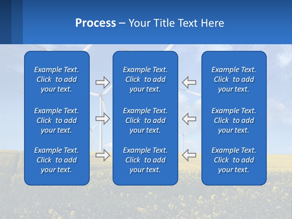 A Bunch Of Windmills In A Field Of Yellow Flowers PowerPoint Template