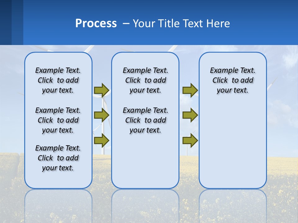 A Bunch Of Windmills In A Field Of Yellow Flowers PowerPoint Template