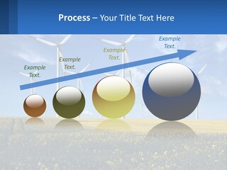 A Bunch Of Windmills In A Field Of Yellow Flowers PowerPoint Template