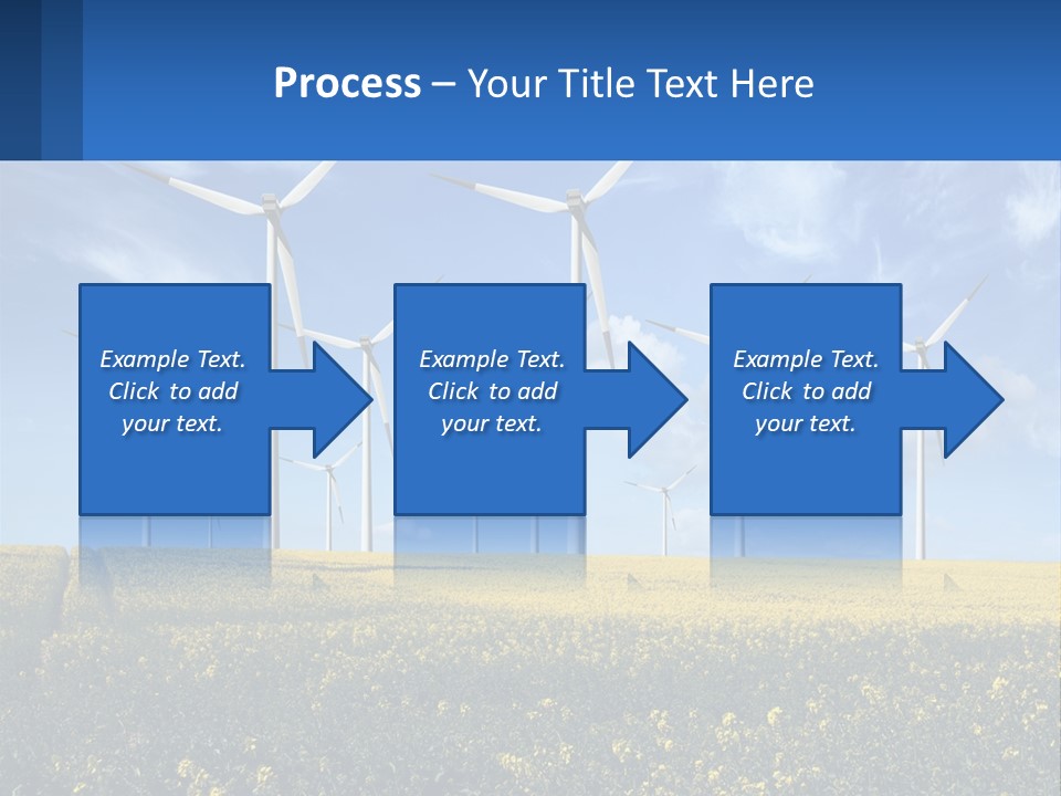 A Bunch Of Windmills In A Field Of Yellow Flowers PowerPoint Template