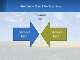 A Bunch Of Windmills In A Field Of Yellow Flowers PowerPoint Template