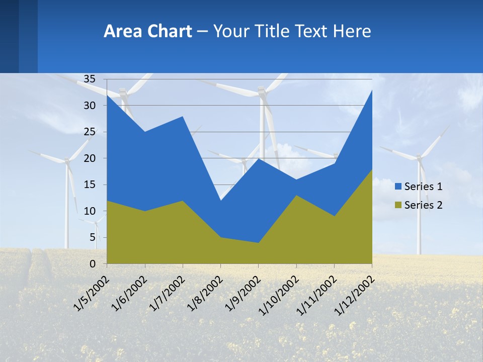 A Bunch Of Windmills In A Field Of Yellow Flowers PowerPoint Template