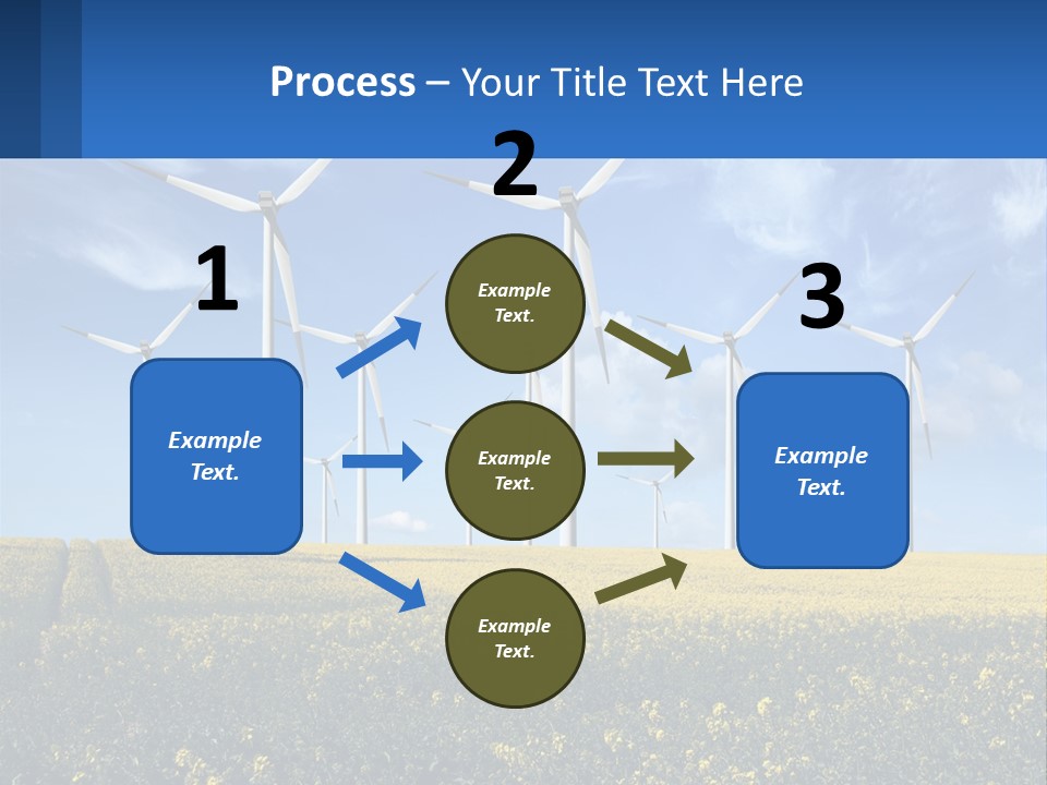 A Bunch Of Windmills In A Field Of Yellow Flowers PowerPoint Template