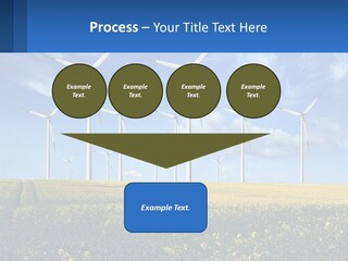A Bunch Of Windmills In A Field Of Yellow Flowers PowerPoint Template