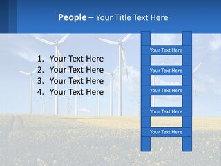 A Bunch Of Windmills In A Field Of Yellow Flowers PowerPoint Template