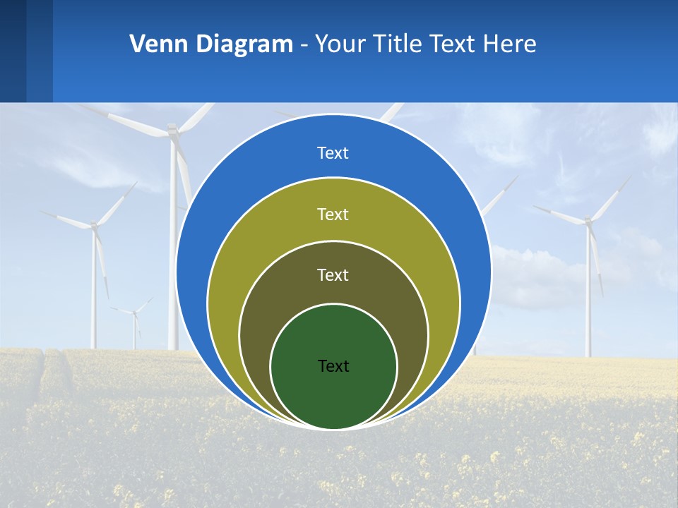 A Bunch Of Windmills In A Field Of Yellow Flowers PowerPoint Template