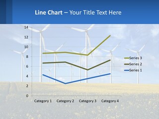 A Bunch Of Windmills In A Field Of Yellow Flowers PowerPoint Template