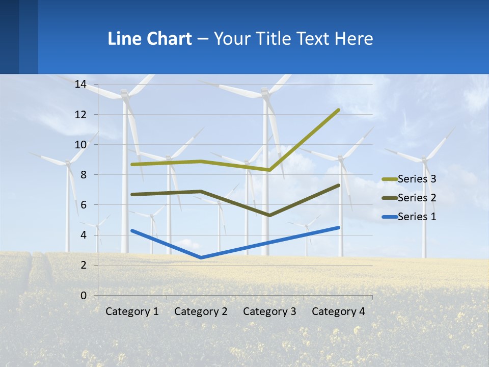 A Bunch Of Windmills In A Field Of Yellow Flowers PowerPoint Template