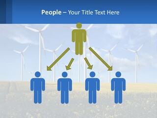 A Bunch Of Windmills In A Field Of Yellow Flowers PowerPoint Template