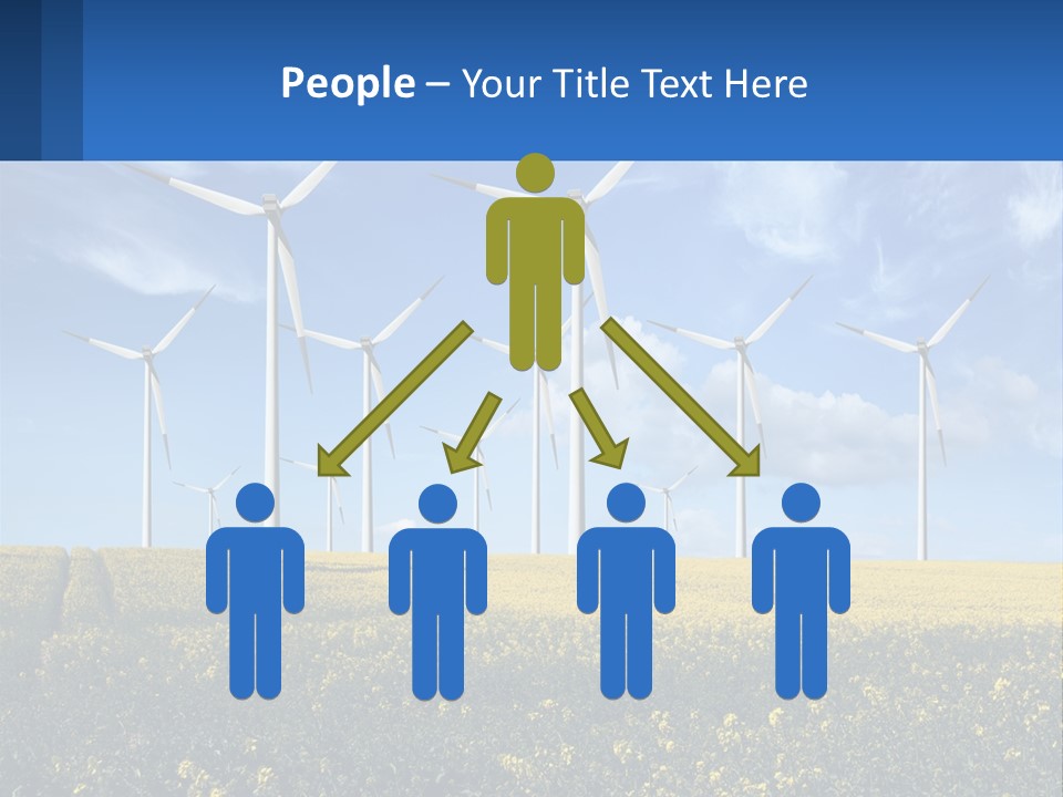 A Bunch Of Windmills In A Field Of Yellow Flowers PowerPoint Template