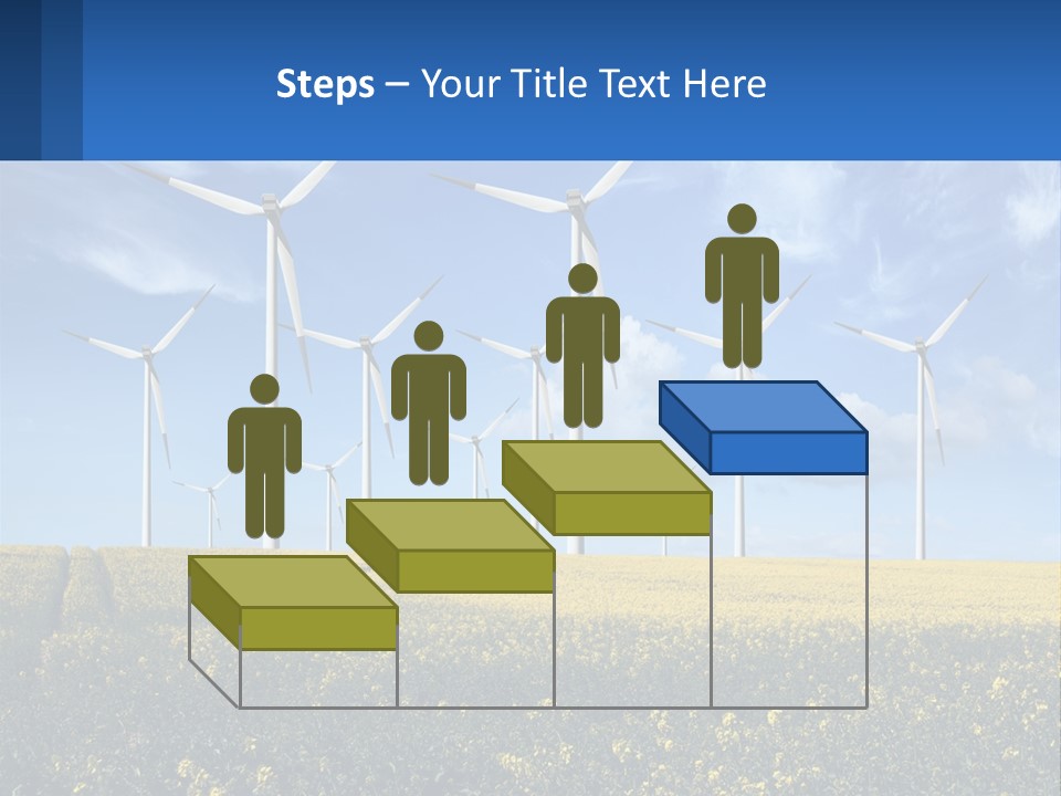 A Bunch Of Windmills In A Field Of Yellow Flowers PowerPoint Template