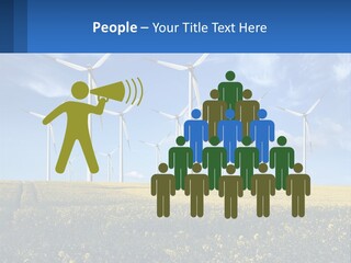 A Bunch Of Windmills In A Field Of Yellow Flowers PowerPoint Template