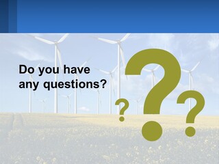 A Bunch Of Windmills In A Field Of Yellow Flowers PowerPoint Template