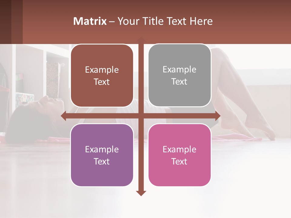 A Woman Laying On The Floor With A Dumbbell PowerPoint Template