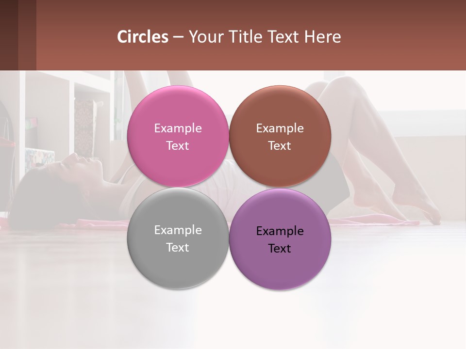 A Woman Laying On The Floor With A Dumbbell PowerPoint Template