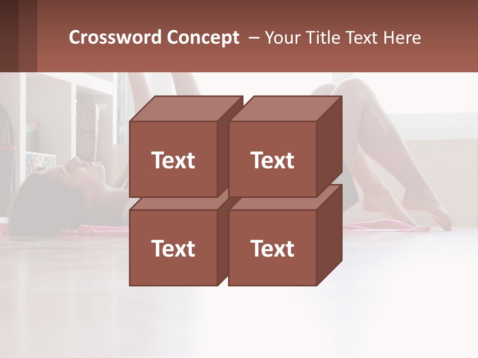 A Woman Laying On The Floor With A Dumbbell PowerPoint Template